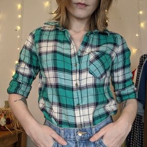 Merona Green Button-Up Flannel